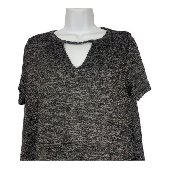Bobbie Brooks Ladies Black & Gray Short Sleeve Top Size L Rayon/Polyester/Spande - Picture 3 of 6